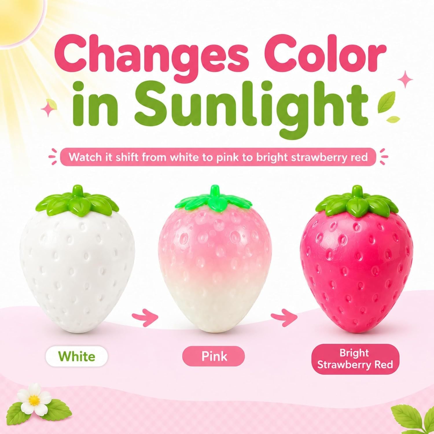 Color-Changing Soft Rubber Strawberry